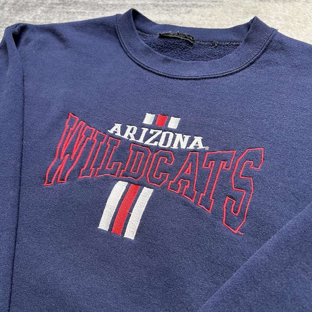 Vintage 90s Navy Arizona Wildcats Graphic Crewneck XL Embroidered Sweatshirt